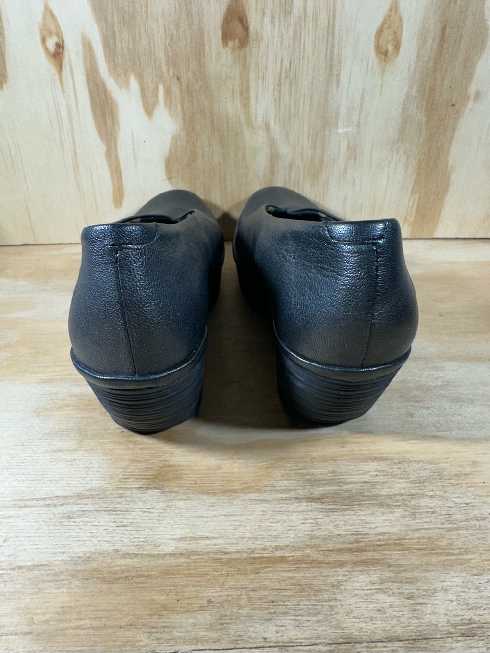 Fly London Yaz Black Leather Wedge Slip On Shoes Women’s Size 8.5 - Picture 6 of 9